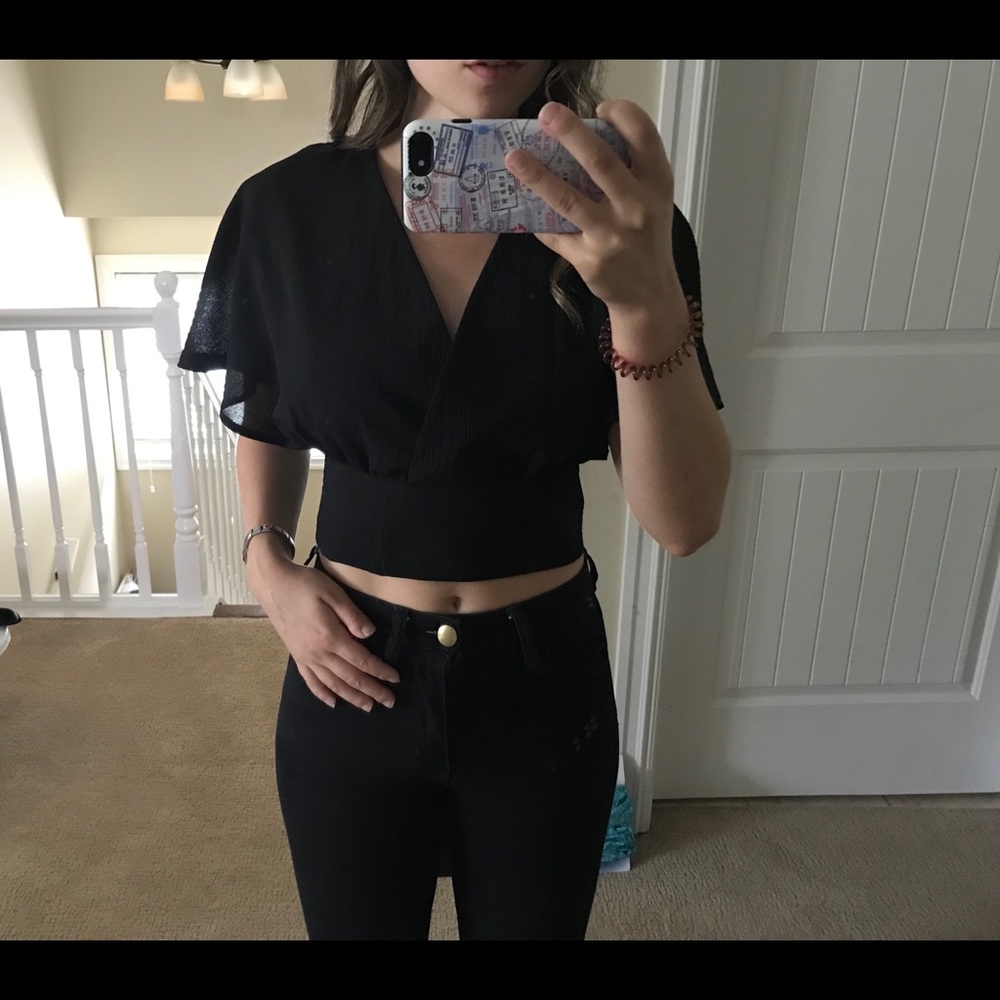 Ruffle open back top